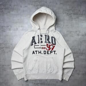 Y2K White Aeropostale Grunge Skater Surf Hoodie